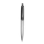 Plastic snap pen with two-tone barrel and metal clip 1