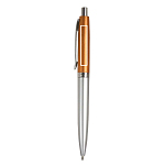Plastic snap pen with two-tone barrel and metal clip 3
