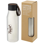 Ljungan 500 ml copper vacuum insulated stainless steel bottle with PU leather strap and lid 3