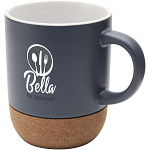 Billie 300 ml ceramic mug with cork details and matt finish 2