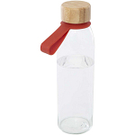 Porto 500 ml glass water bottle with silicone handle and bamboo lid 1