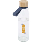 Porto 500 ml glass water bottle with silicone handle and bamboo lid 2