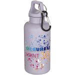 Oregon 400 ml solid colour RCS recycled plastic water bottle with carabiner 2