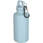 Oregon 400 ml solid colour RCS recycled plastic water bottle with carabiner 1