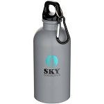 Oregon 400 ml matte RCS recycled single wall stainless steel water bottle with carabiner 2