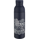 Illuminate 650 ml RCS recycled double wall stainless steel water bottle with 3-piece lid set 2