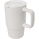 Carter 450 ml ceramic mug with plastic lid 1
