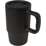 Carter 450 ml ceramic mug with plastic lid 1