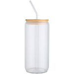 Mirage 500 ml single-walled borosilicate glass jar with bamboo lid 3
