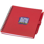 Niove recycled plastic soft cover notebook and ballpoint pen set (blue ink) 2