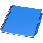 Niove recycled plastic soft cover notebook and ballpoint pen set (blue ink) 1