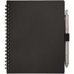 Niove recycled plastic soft cover notebook and ballpoint pen set (blue ink) 3