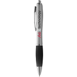 Nash ballpoint pen silver barrel and coloured grip (blue ink) 2
