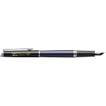 Hemisphere colour blocking fountain pen with palladium trim (blue ink) 2