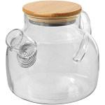 Zen tea pot with strainer and bamboo lid 1