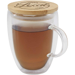 Leona 350 ml glass cup with bamboo lid 2
