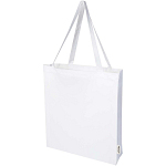 Madras 140 g/m² GRS recycled cotton gusset tote bag 1