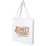 Madras 140 g/m² GRS recycled cotton gusset tote bag 2