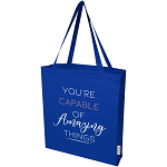 Madras 140 g/m² GRS recycled cotton gusset tote bag 2