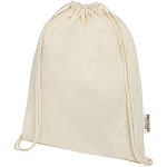 Oregon 140 g/m² GRS recycled cotton drawstring bag 1