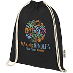 Oregon 140 g/m² GRS recycled cotton drawstring bag 2