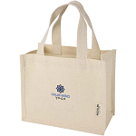 Odessa 220 g/m² GRS recycled cotton mini gusset tote bag 9L 2