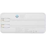 Adhil 10.000 mAh 10W recycled plastic power bank with 2 built-in cables 4