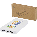Adhil 10.000 mAh 10W recycled plastic power bank with 2 built-in cables 2