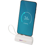 Alnair 5000 mAh 10W recycled plastic Type-C power bank with built-in flip stand and 2-in-1 cable 2