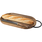 Prestige acacia wood chopping board with bread knife 1