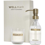 Wellmark Discovery 250 ml hand soap dispenser and 150 g scented candle set 1