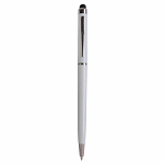 Plastic twist pen with touchscreen rubber tip and metal clip 1