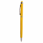 Plastic twist pen with touchscreen rubber tip and metal clip 2