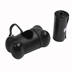 PP bone-shaped dog waste bag dispenser (15 bags included) with snap hook 3