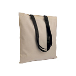 Sacosa de cumpărături din bumbac natural 135 g/m2 cu mânere lungi colorate 1
