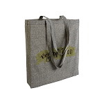 150 g/m2 recycled cotton shopping bag, melange effect, long handles and gusset 4