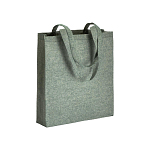 150 g/m2 recycled cotton shopping bag, melange effect, long handles and gusset 1
