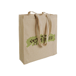 150 g/m2 recycled cotton shopping bag, melange effect, long handles and gusset 4