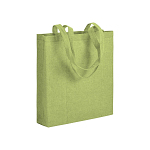150 g/m2 recycled cotton shopping bag, melange effect, long handles and gusset 1
