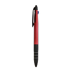 Plastic snap pen with 3 refills in blue, black and red, and touchscreen rubber tip 2