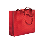 Laminated non woven thermowelded shopping bag, long handles and gusset 1
