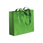 Laminated non woven thermowelded shopping bag, long handles and gusset 1