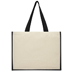 Varai 320 g/m² canvas and jute shopping tote bag 23L 4