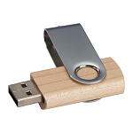 Twist USB Stick with light wood cover 8GB 1
