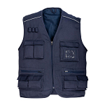Polycotton multi-pocket vest, zipper closure, 5 front pockets 2