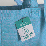 280g/m2 recycled cotton shopping bag, long handles and gussets 3