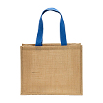 Jute shopping bag, long handles and gusset 2