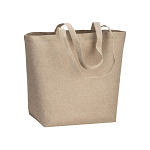120 g/m2 recycled cotton shopper with PP inner coating, long handles and gusset 1