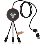 SCX.design C40 5-in-1 rPET light-up logo charging cable si pad de incarcare 10W 1