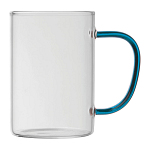 Cana din sticla cu toarta colorata, 250 ml 2